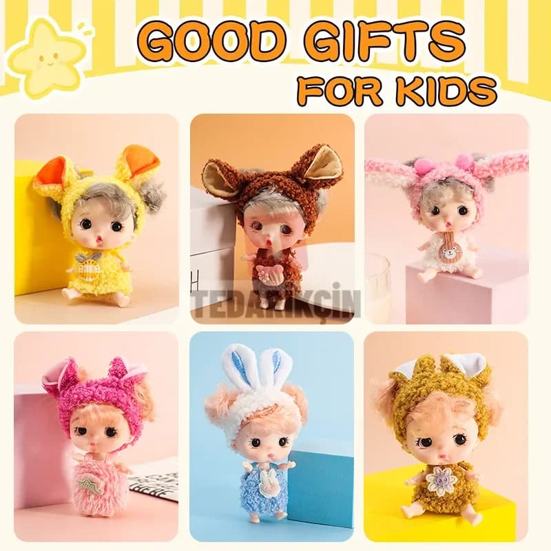 Sınır ötesi yeni ürün 8 cm mini bebek figür oyuncağı sevimli oyuncak garaj seti BJD dekorasyon simülasyon bebek doğum günü oyuncağı — detay görseli 2