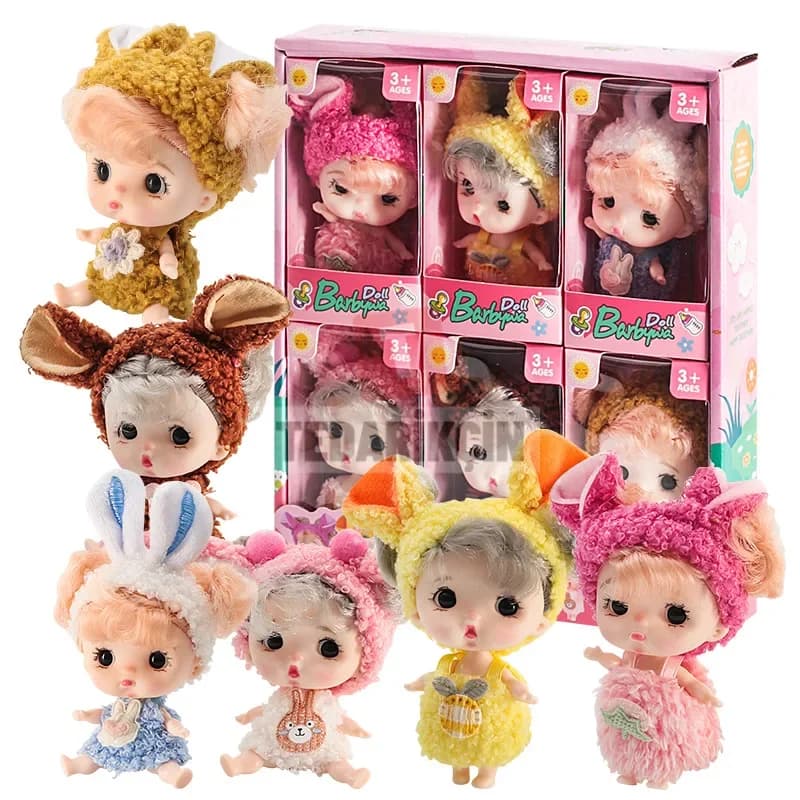 Sınır ötesi yeni ürün 8 cm mini bebek figür oyuncağı sevimli oyuncak garaj seti BJD dekorasyon simülasyon bebek doğum günü oyuncağı